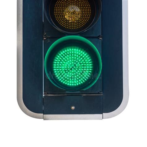 Green Traffic Light - Road Sign Stock Image - Image of light, white ...