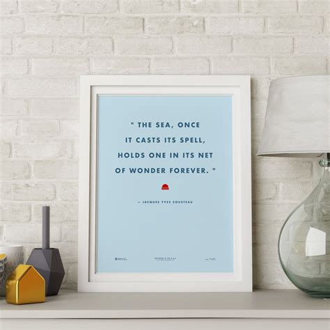 Jacques Cousteau Quote Printable Inspirational Quote Wes Anderson Scuba Calypso Home Decor the ...