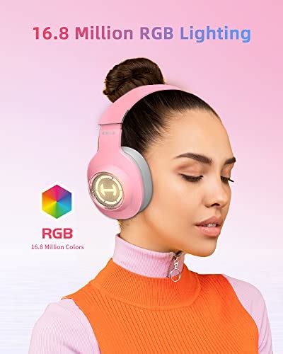 HECATE by Edifier G2 II Pink Gaming Headset, USB Wired Pink Gaming Headphones with Cat Ear for ...