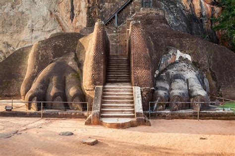 Premium Photo | Lion's paw at the sigiriya rock near dambulla in sri ...