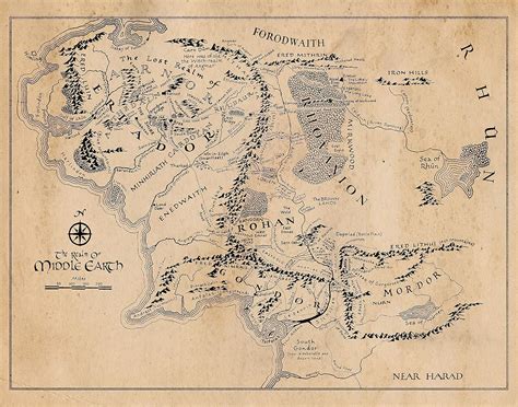 Printable Middle Earth Map