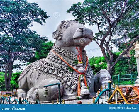 Renovated Nandi Bull Statue on Chamundi Hills Dates from 1659 Editorial Stock Photo - Image of ...