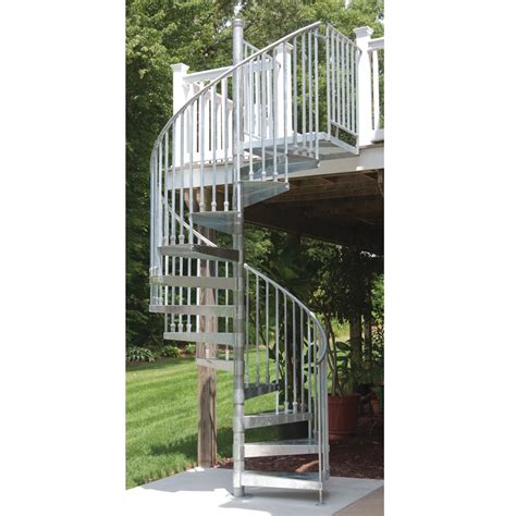 Shop The Iron Shop Venice 60-in x 10.25-ft Galvanized Spiral Staircase ...