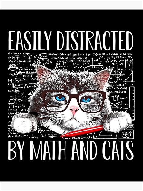 Póster «EL GATO SE DISTRAE FÁCILMENTE POR LAS MATEMÁTICAS Y LOS GATOS AMANTE DE LAS MATEMÁTICAS ...