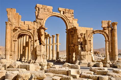 Pagan arch of Palmyra that was dedicated to Baal being reconstructed, Some see it as harbinger ...