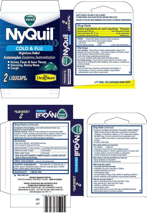 NyQuil Cold and Flu (capsule, liquid filled) Lil' Drug Store Products, Inc.