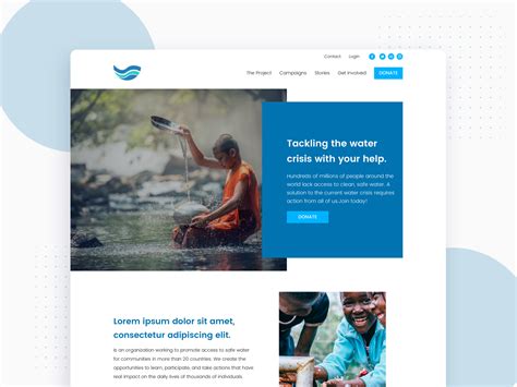 Water Foundation Proposal Landing Page by Luis Esquivel on Dribbble