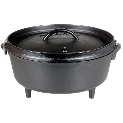 Lodge 4 Quart Seasoned Cast Iron Camping Dutch Oven - L10CO3 : Iron ...