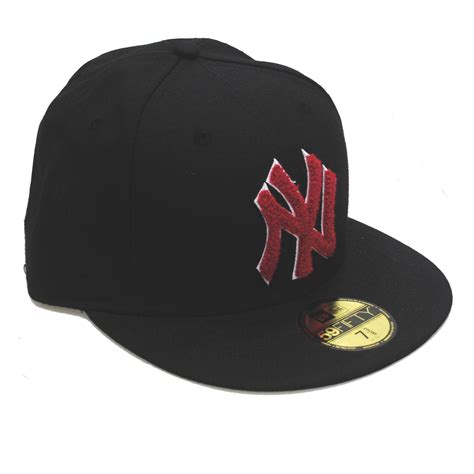 New Era 59fifty NY New York Yankees Chenille Red & Black Fitted 5950 ...