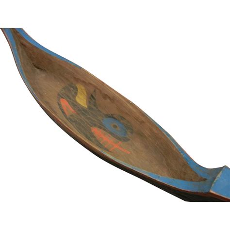 Vintage Hand Carved Painted Natural Wood Native American Model Canoe from sylviasstore on Ruby Lane