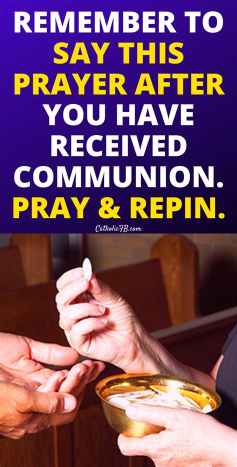 Remember to say this prayer after you have received communion. | Prayers, Catholic prayers, Lent ...