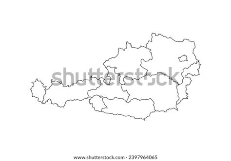 Vector Austria Map Outline States Provinces Stock Vector (Royalty Free ...