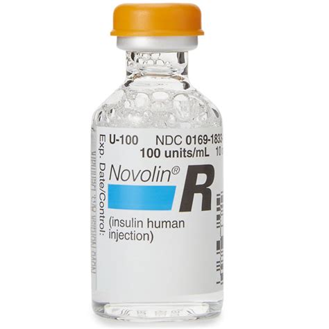 Novolin R Regular Human Insulin (rDNA Origin) 100-U Injection Multiple ...