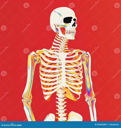 Vibrant Skeleton Illustration with Bold Chromaticity and Meticulous Detail Stock Illustration ...