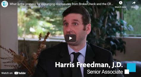 What is the process for expunging disclosures from BrokerCheck and the CRD? - AdvisorLaw