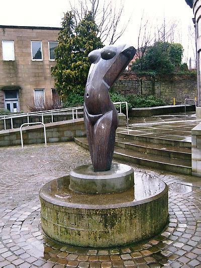 A view of the 'Torse de Femme' sculpture in Perth, Scotland