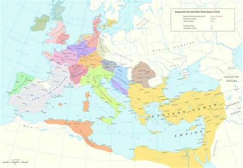 Map of Europe in 476 AD European Tribes, European History, Spain ...