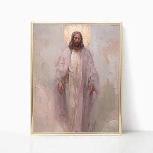 Jesus Christ Portrait Holy Painting Poster God Peace Print Wall Art ...