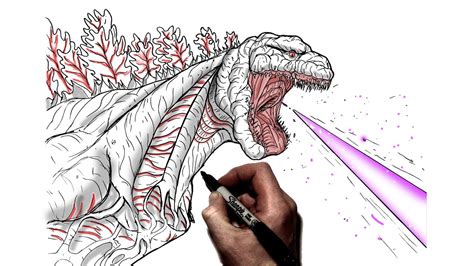 Draw Shin Godzilla Atomic Breath Step By Step Drawing And Colouring | My XXX Hot Girl