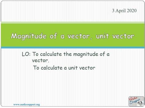 Magnitude of a vector, unit vector | Teaching Resources