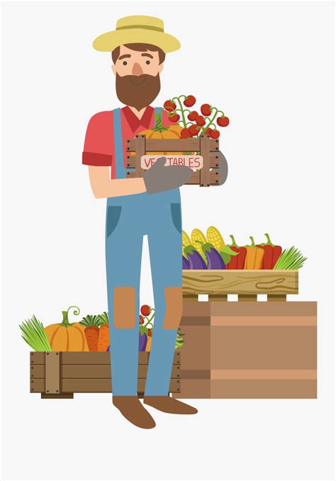 Farming Clipart Vegetable Farm - Vector Cartoon Urban Farmer , Free Transparent Clipart - ClipartKey