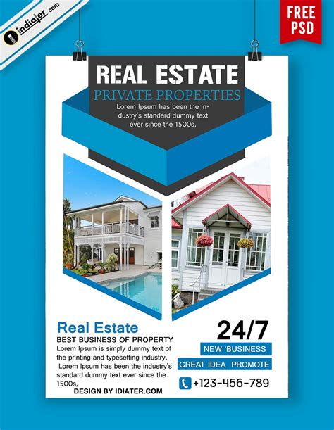 Real Estate Agent Introduction Flyer Free PSD Template - Indiater