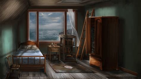 ArtStation - Bedroom of the Lighthouse Keeper