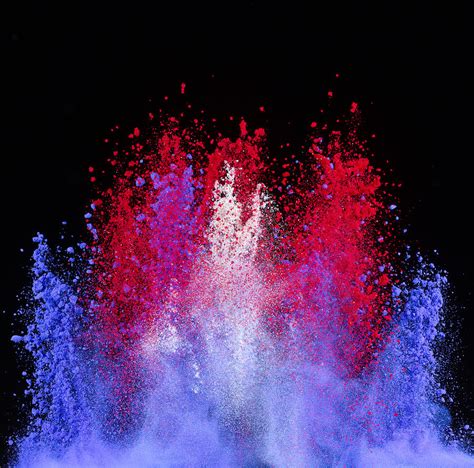 Patriotic Explosion Of Colored Powder Photograph by Don Farrall