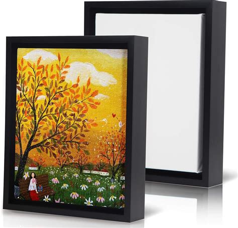 Blank 8''x10'' Stretched Canvases with Floating Frames of 2 Pack ...