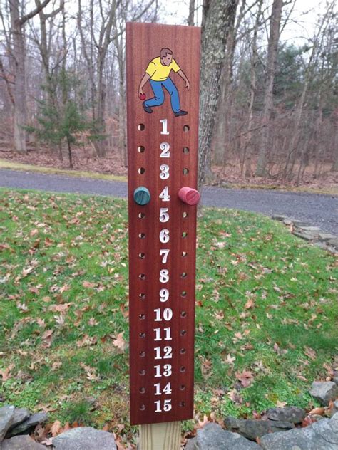 Bocce Scoreboard 1-15 mahogany wood Narrow scoreboard | Etsy