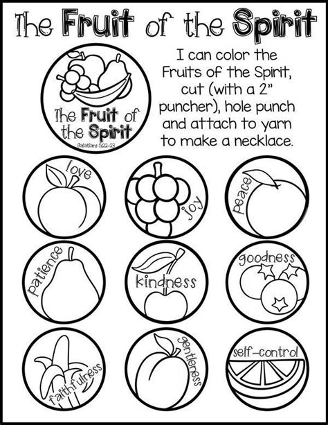 This FREE printable Fruit of the Spirit necklace craft is wonderful to ...