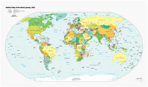 Cia Worldfactbook-political World - World Map 2019 Countries, HD Png ...