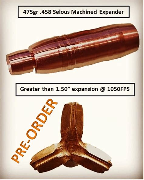 475gr 458 SOCOM Selous Expander projectiles (QTY 100) | Discreet Ballistics