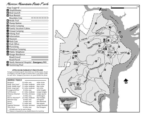 Morrow Mountain State Park map - Albemarle NC 28001 • mappery