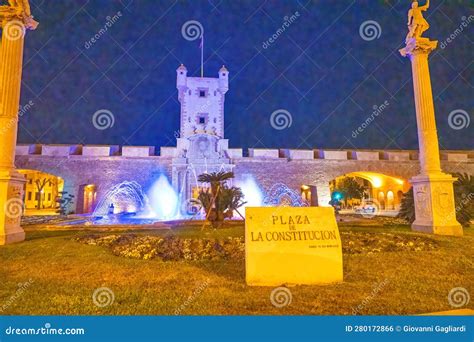 Plaza De La Constitucion in Cadiz at Night, Andalusia Stock Photo - Image of andalucia, dusk ...