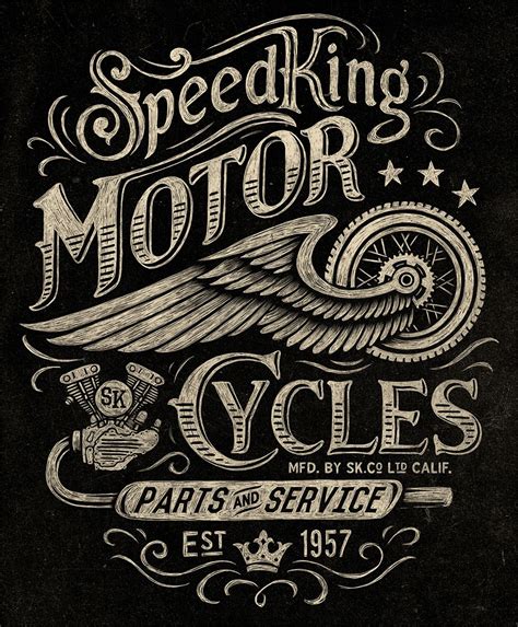 Motorcycle inspired vintage graphics on Behance | Vintage lettering, Lettering, Lettering design