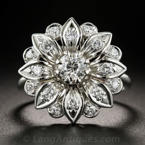 Diamond Flower Engagement Ring / Best of Etsy: Antique and Vintage ...