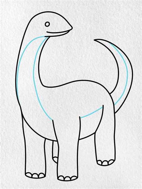 Long Neck Dinosaur Drawing - HelloArtsy