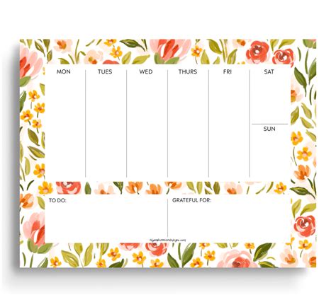 Spring Garden Weekly Planner Notepad - Pine Hill Collections