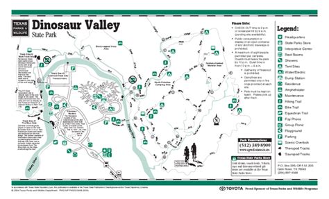 Dinosaur Valley Texas State Park Facility and Trail Map - Dinosaur ...