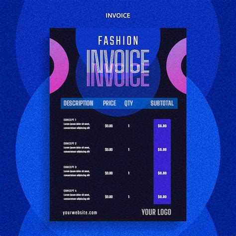 Gradient Fashion Trends Invoice Template | IMGPANDA - A Free Resources Website