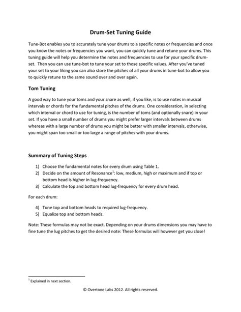 Drum-Set Tuning Guide