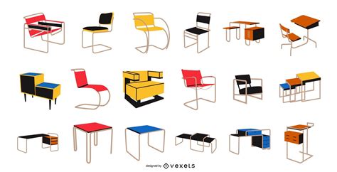 Bauhaus Style Furniture Pack Vector Download