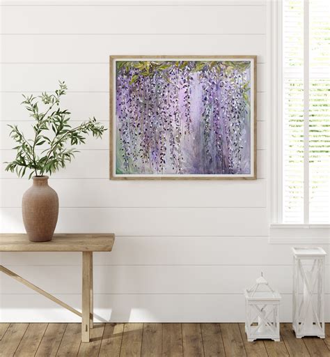 Wisteria Wall Art Print Impressionist Painting Purple Wall | Etsy