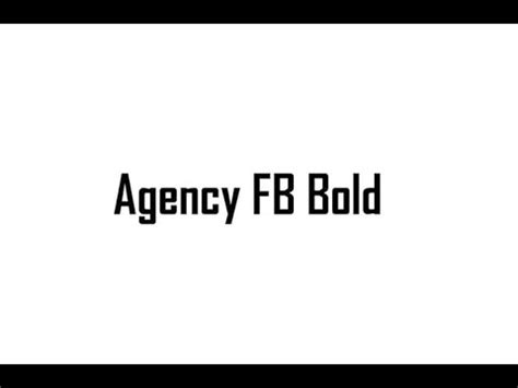 How to Download and Install Agency FB Bold Font Free Download #youtube ...