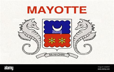 Flag of Mayotte. flag of Mayotte island on fabric surface. Mayotte ...