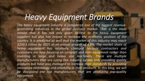 PPT - Heavy equipment brands PowerPoint Presentation, free download - ID:10813107