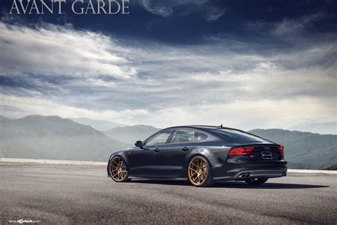 Black and Gold Never Go Out of Style:Custom Black Audi S7 on Avant Garde Rims — CARiD.com Gallery