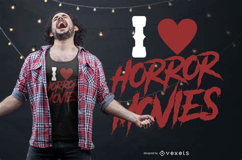 I Love Horror Movies T-shirt Design Vector Download