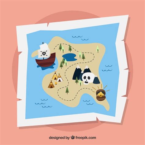 Pirate treasure map background | Free Vector